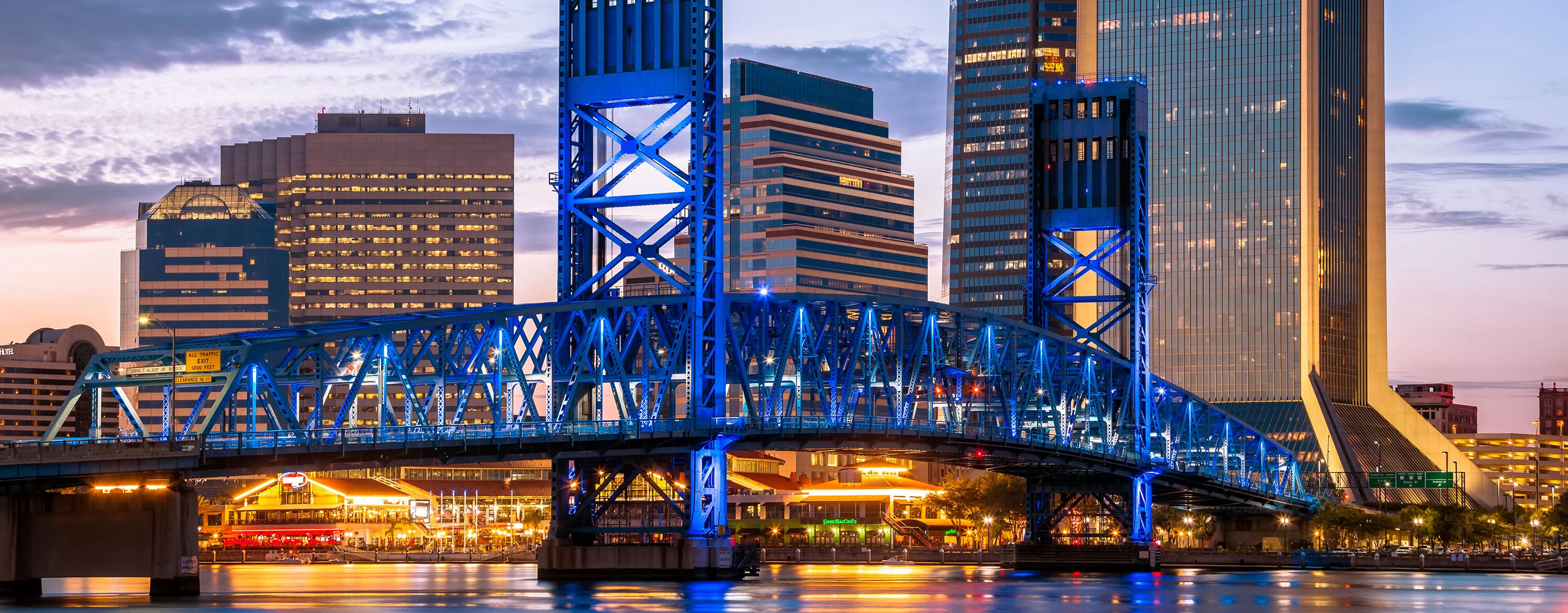Jacksonville skyline at sunset