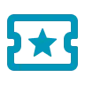 icon of a ticket with a star