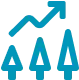 icon of 3 trees and an arrow pointing up