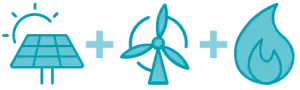 icon of solar power and wind power